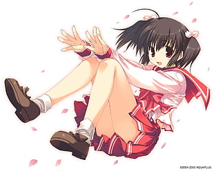 female anime character wearing uniform HD wallpaper