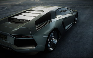 gray sports coupe, Lamborghini Aventador, Lamborghini, car, performance car