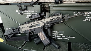 gray and black assault rifle, gun, CZ, CZ 805 BREN, assault rifle HD wallpaper