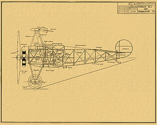 biplane diagram, airplane, sketches, drawing