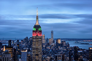 Empire State Building during night time HD wallpaper