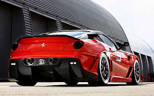 red coupe, car, Ferrari, Ferrari 599XX, red cars HD wallpaper