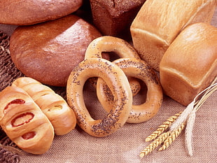 assorted breads on table HD wallpaper