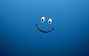 blue happy face illustration