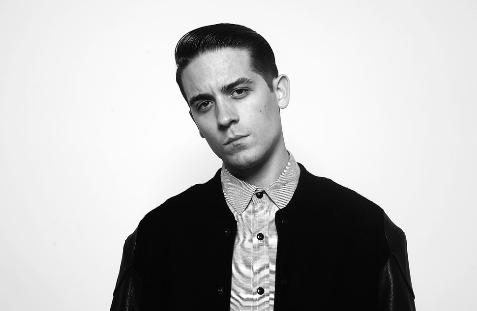 grayscale men's jacket, G-Eazy HD wallpaper