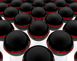 illustration of black balls decors HD wallpaper