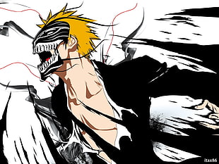 Vasto Lorde, Bleach, Kurosaki Ichigo, anime, Hollow, selective coloring -  wallpaper #132043 (1920x1200px) on