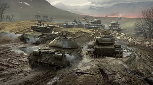 green tanks, World of Tanks, video games, IS-3