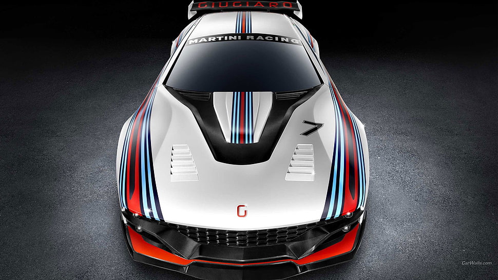 multicolored Martini Racing sports car, Italdesign Brivido Martini Racing, supercars, car, vehicle HD wallpaper
