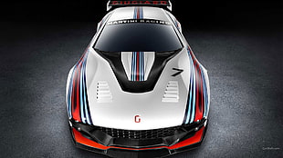 multicolored Martini Racing sports car, Italdesign Brivido Martini Racing, supercars, car, vehicle