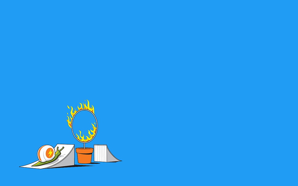 snail and ramp illustration, threadless, simple, minimalism, humor HD wallpaper
