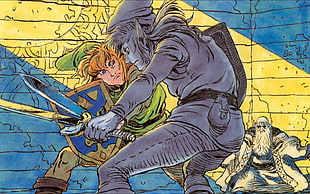 Legend of Zelda 2 Link fighting shadow wallpaper, Zelda, battle, The Legend of Zelda HD wallpaper