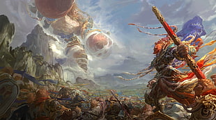 armor character digital wallpaper, fantasy art, titans
