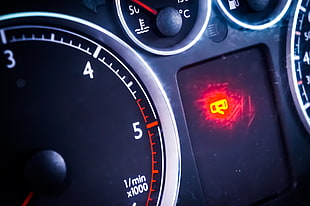 black tachometer, speedometer, Volkswagen