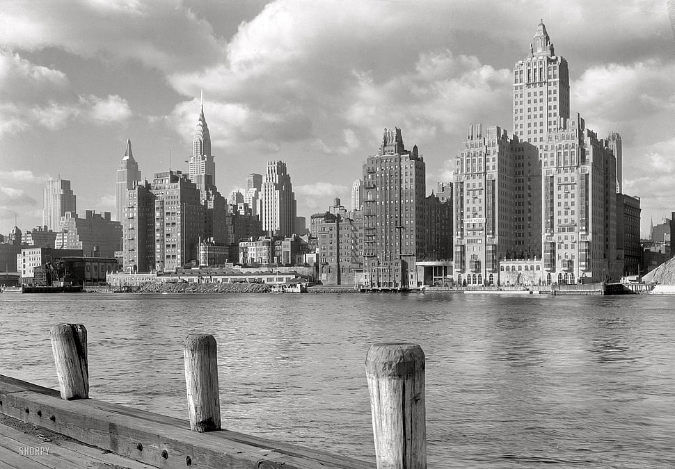 grayscale photo of city buildings, cityscape HD wallpaper