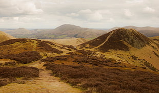 landscape photo of brown hills