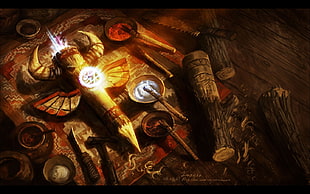 brown skull stick,  World of Warcraft, Totems, Shaman, video games HD wallpaper
