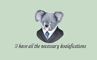 koala wearing suit illustration
