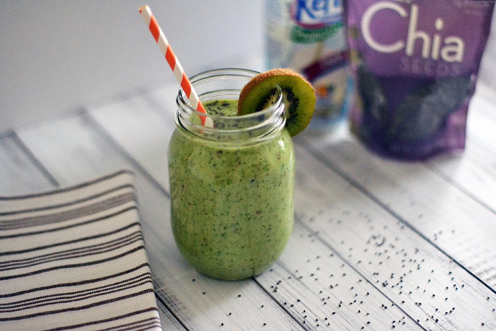 green fruit shake container HD wallpaper