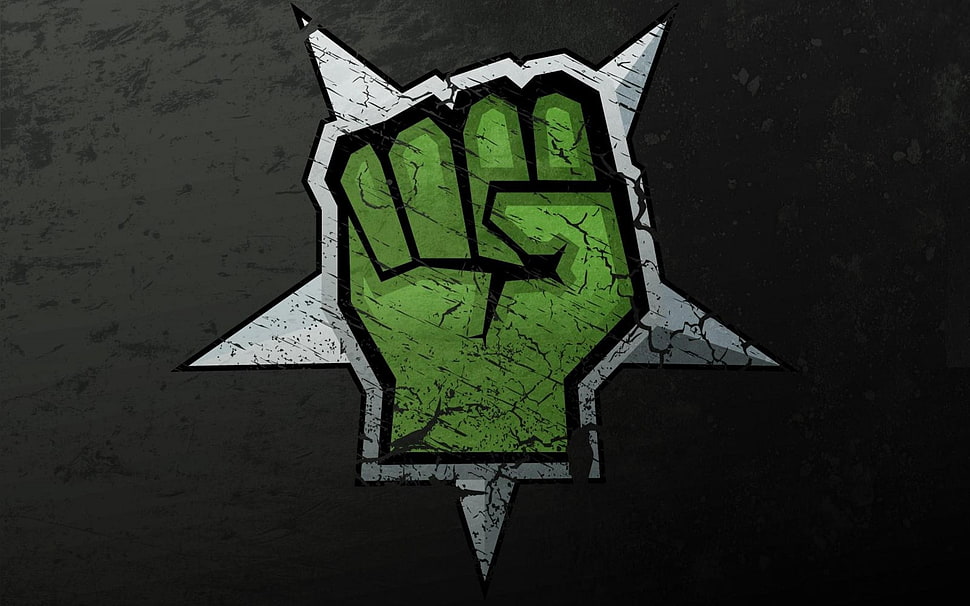 green fist logo HD wallpaper