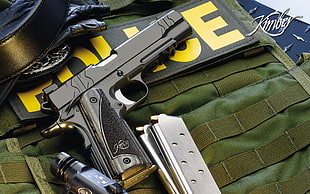 black semi-automatic pistol