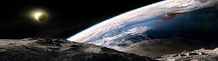 photo of earth from moon HD wallpaper