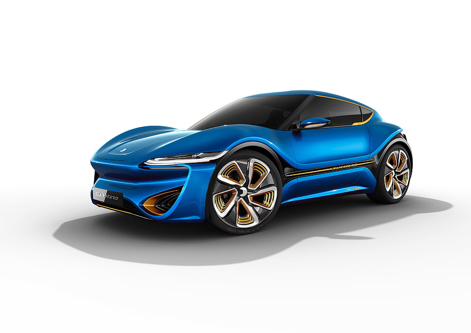 blue sports car HD wallpaper