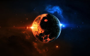 cosmic planet digital art, planet HD wallpaper
