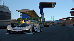 white racing car, video games, Mazda LM55 Vision Gran Turismo, Gran Turismo 6, Gran Turismo