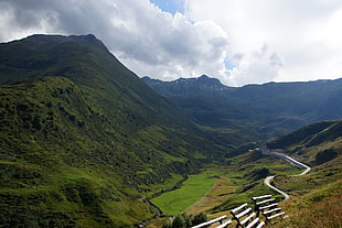 areal photo of green mountains, sedrun