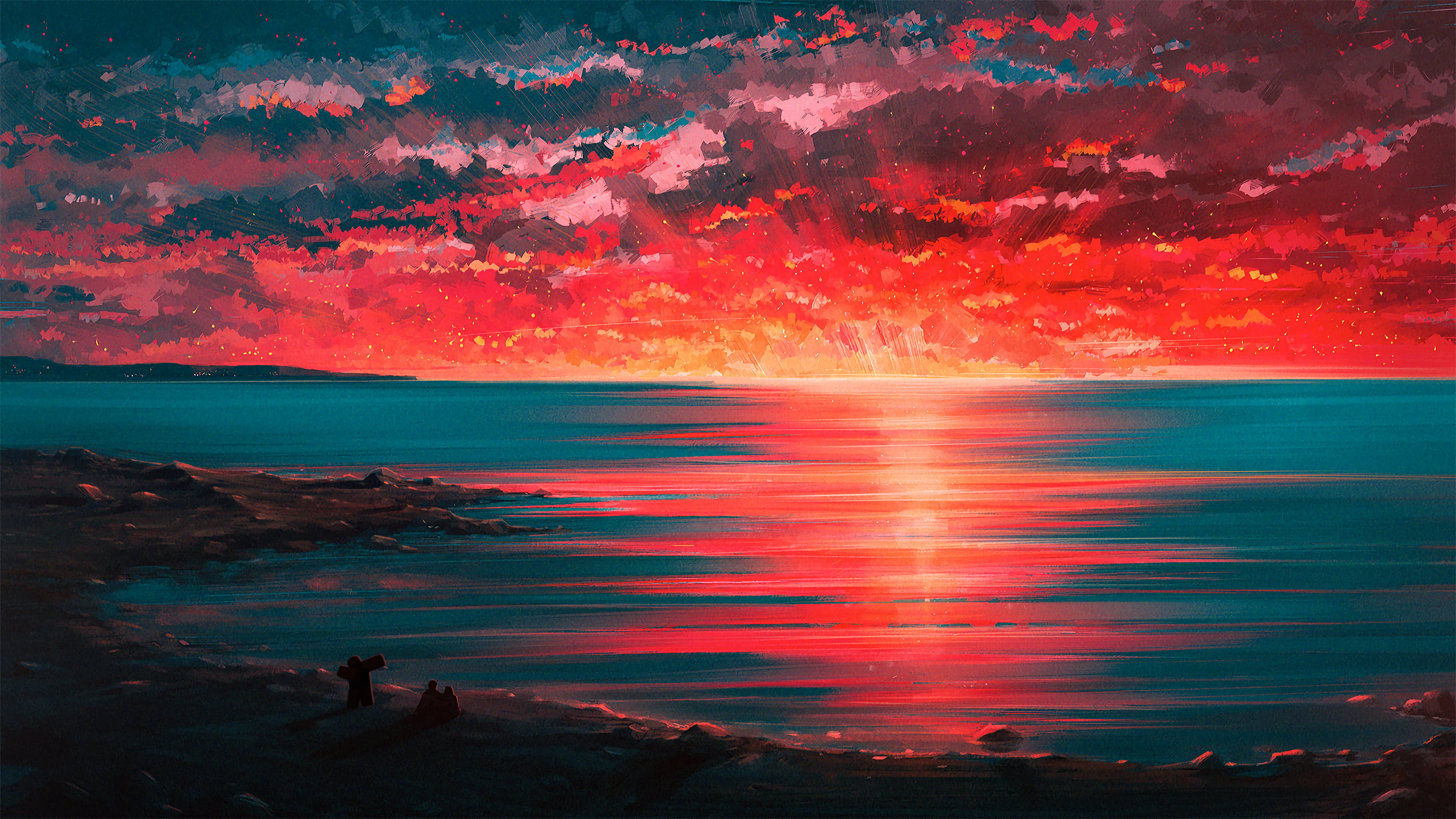 Image result for ocean sunset painting