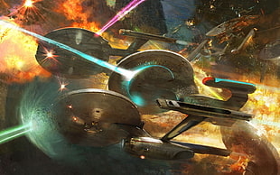 Star Trek spaceship illustration, Star Trek, science fiction, spaceship, video games