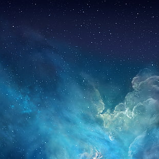 blue and teal nebula