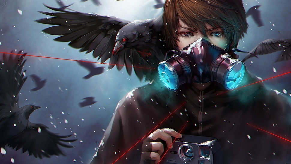 brown haired man anime character illustration, artwork HD wallpaper