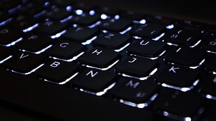 black LED gaming computer keyboard, ASUS, keyboards, computer