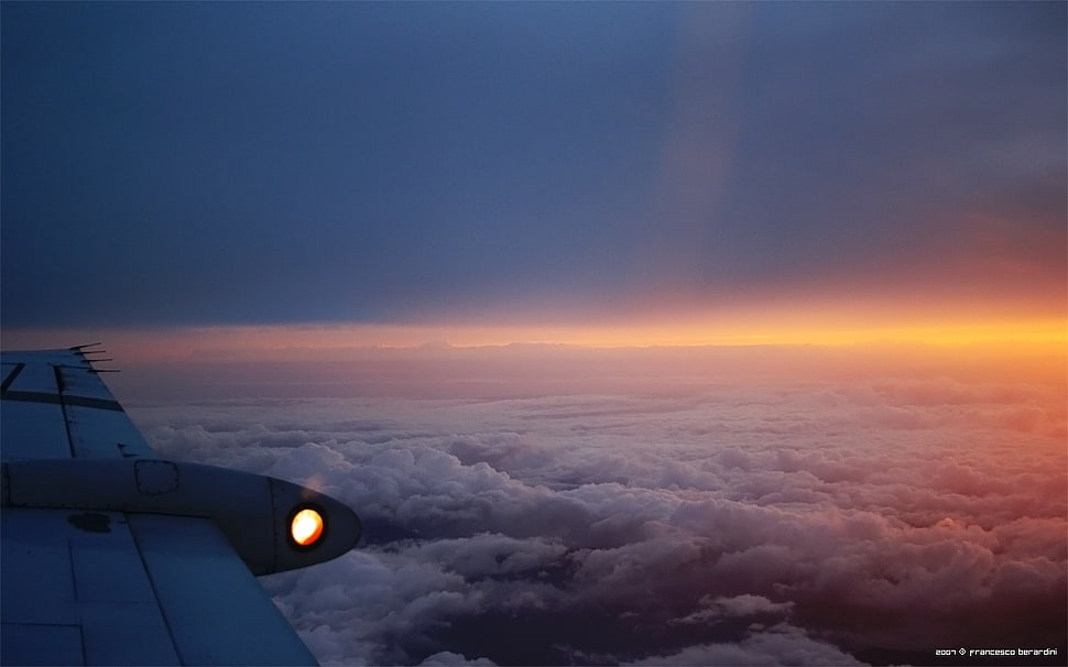 sea of clouds, wings, planes HD wallpaper