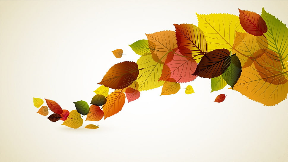 brown and green leaves illustration HD wallpaper