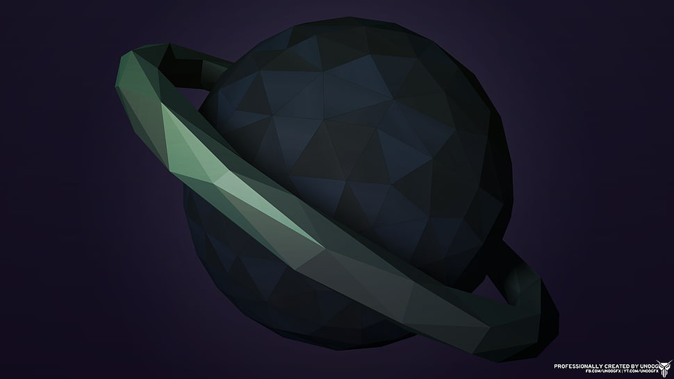 low poly art plant illustration, low poly, Saturn, space, planet HD wallpaper