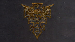 brown skull with wings logo, Warhammer 40,000 HD wallpaper
