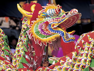 multicolored Chinese dragon