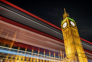 gold clock tower, london, england HD wallpaper