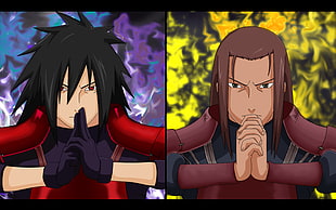 Ninja character, Naruto Shippuuden, Uchiha Madara, Hashirama Senju, anime HD wallpaper
