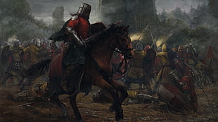 game poster, knight, medieval, war, horse