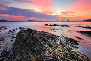 sea, dawn, nature, sky HD wallpaper