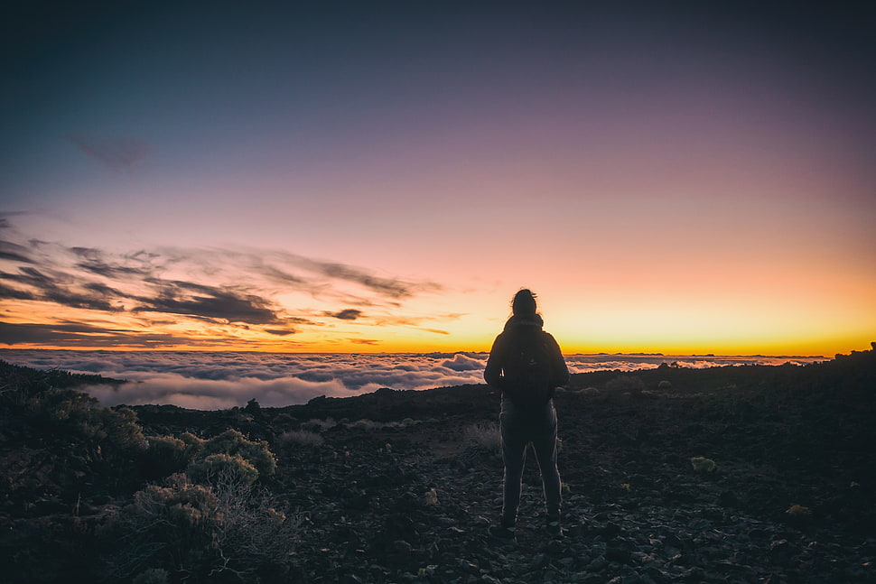 black clouds, men, nature HD wallpaper