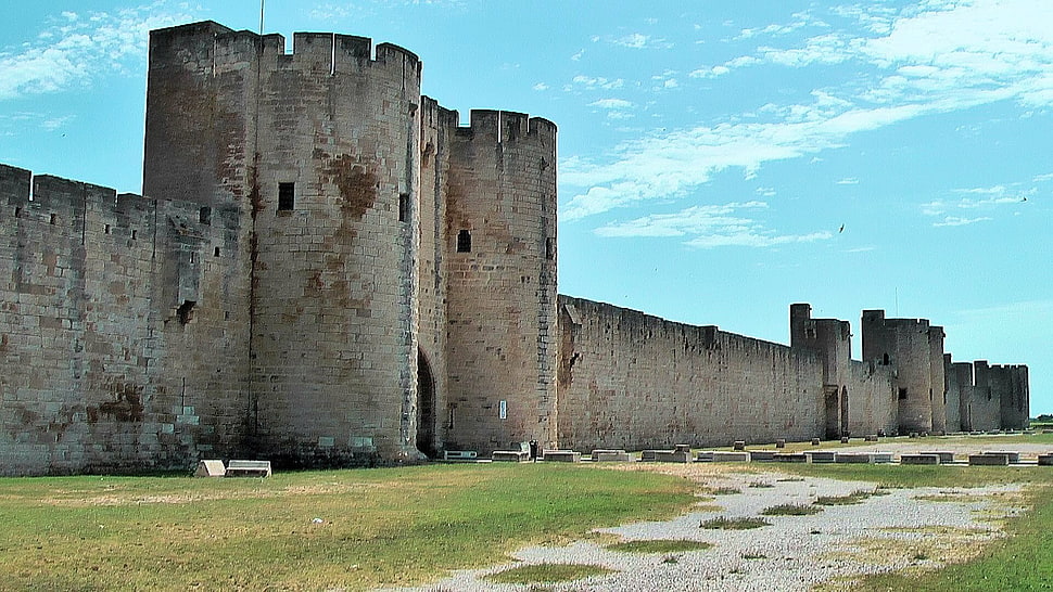gray castle, castle HD wallpaper
