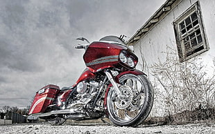 red and black touring motorcycle during day night HD wallpaper
