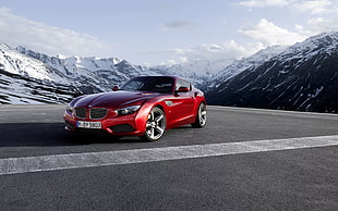 red coupe, BMW Z4, BMW, coupe, red cars