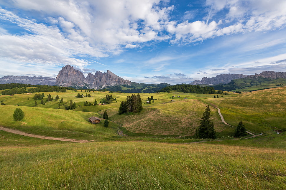 road, landscape, mountains, nature HD wallpaper