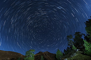 time lapse photo of starry sky